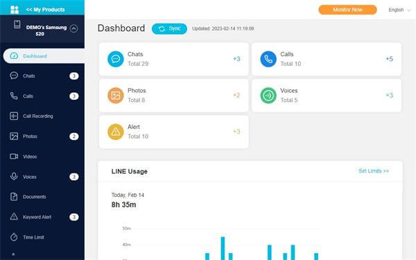 kidsguard for line dashboard