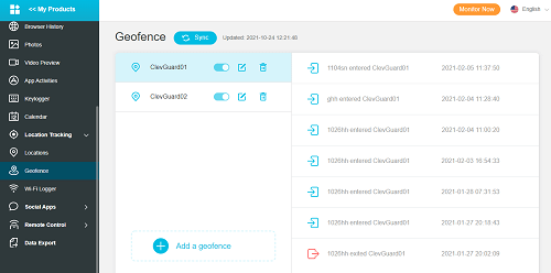 set geofence