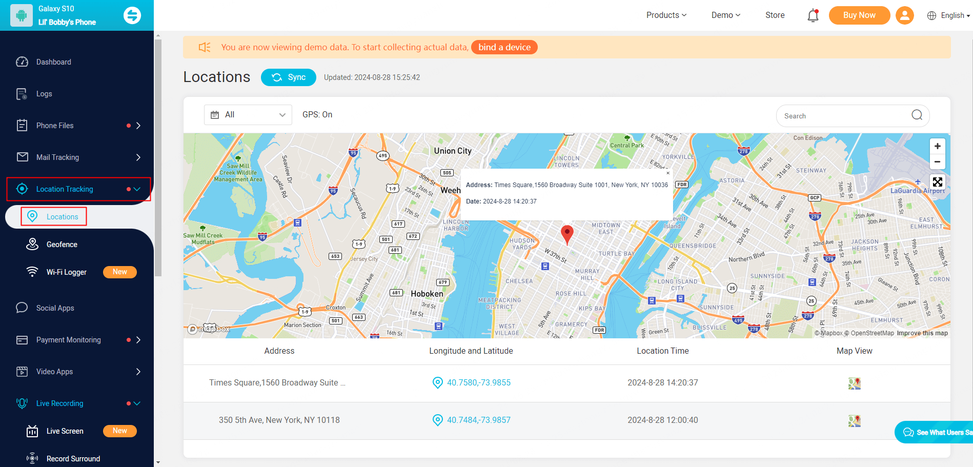 kidsguard pro android location history