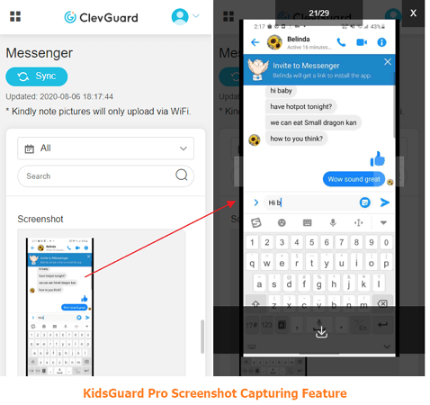 kidsguard pro screenshot capturing feature