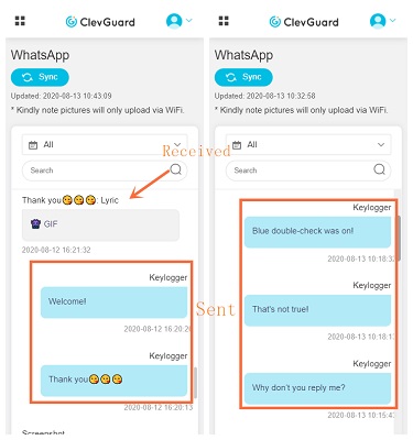 kidsguard pro whatsapp message monitoring feature