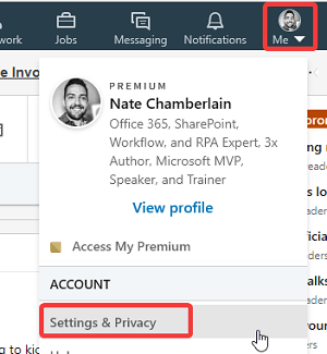 linkedin settings and privacy