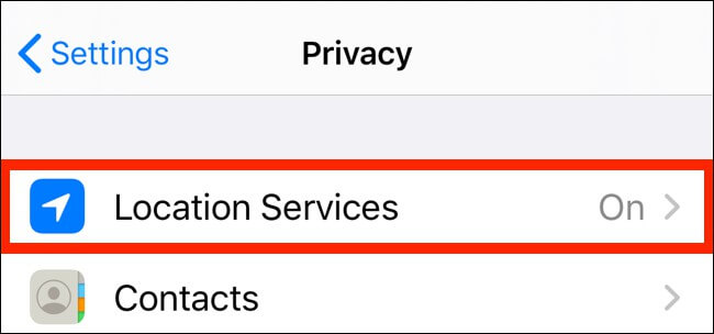  location services on iphone