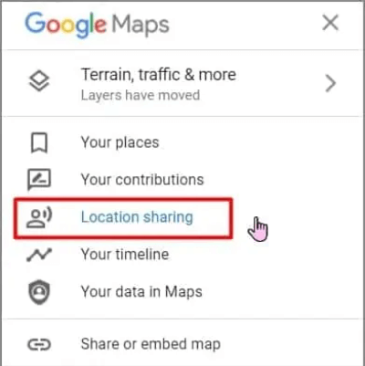 location sharing on google maps