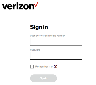 log in my verzion account