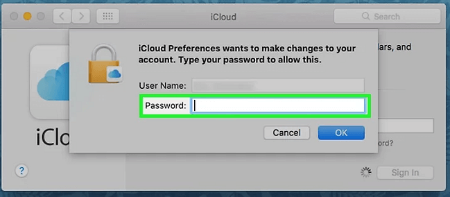 mac name password