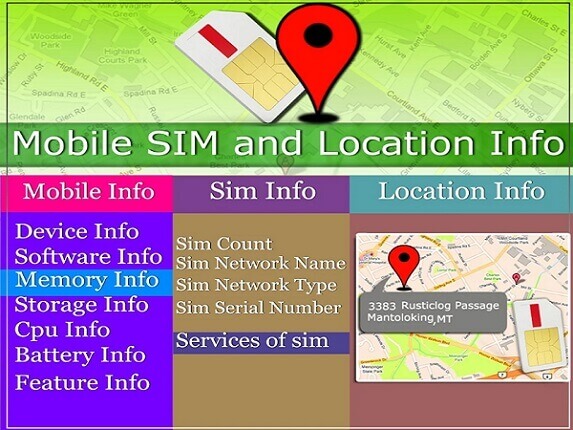 mobile, sim et info de localisation sim tracker app