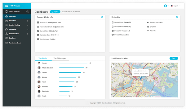 kidsguard pro dashboard