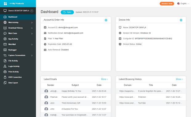 monivisor dashboard