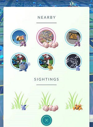 Nearby Radar in pokemon go