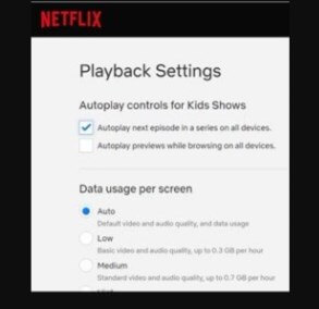 Netflix playback settings