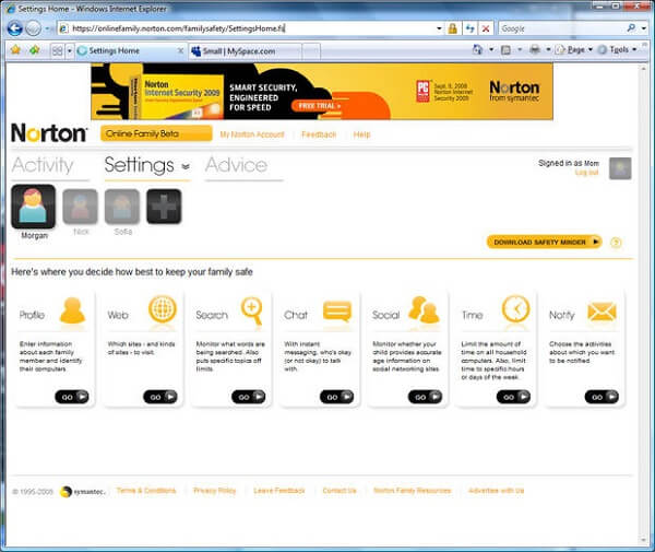 norton online family