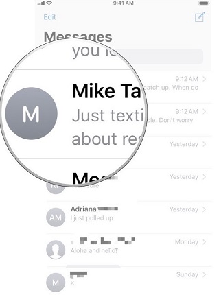get the iphone and open imessage app