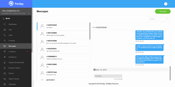 panspy text tracking