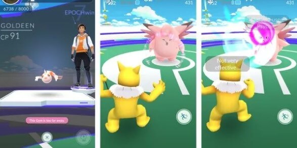 Battle in the pokemon go Gym