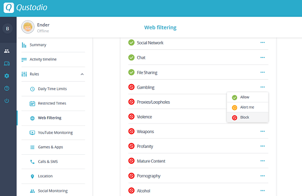 qustodio parental control