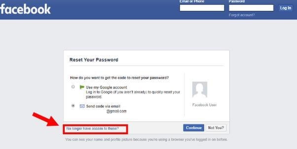 reset facebook password