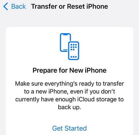 reset iphone