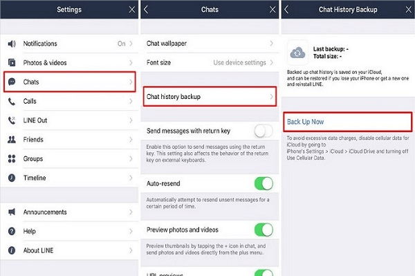 restore line chat history with icloud