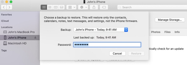 restore safari history from iTunes backups