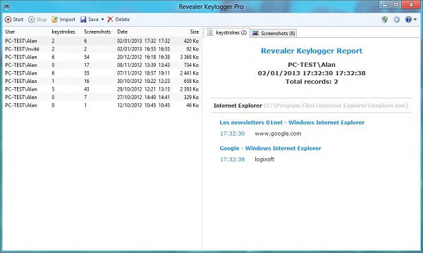 configurar revealer keylogger pro
