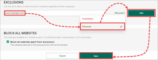 safekids block website