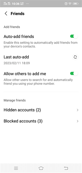 see blocked contacts on line