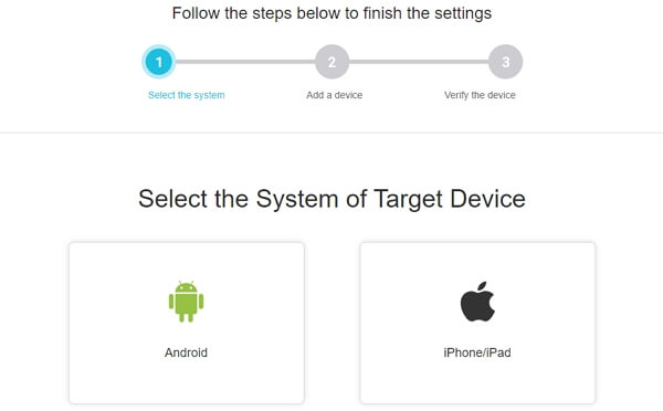 select device to track