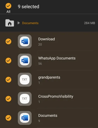 select documents