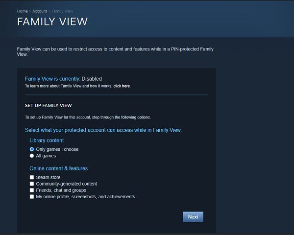 manage family view