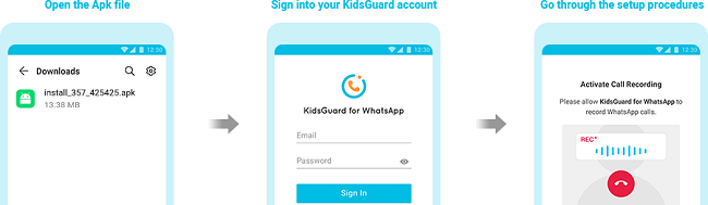 setup kidsguard for whatsapp