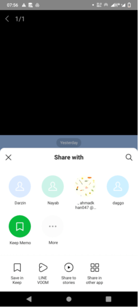 share line screenshot to friends