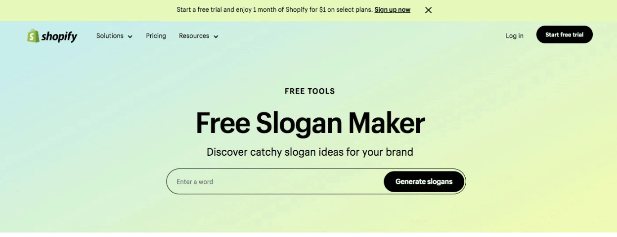 Shopify Slogan Maker