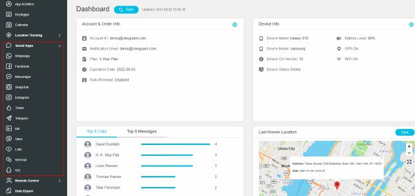 kidsguard dashboard