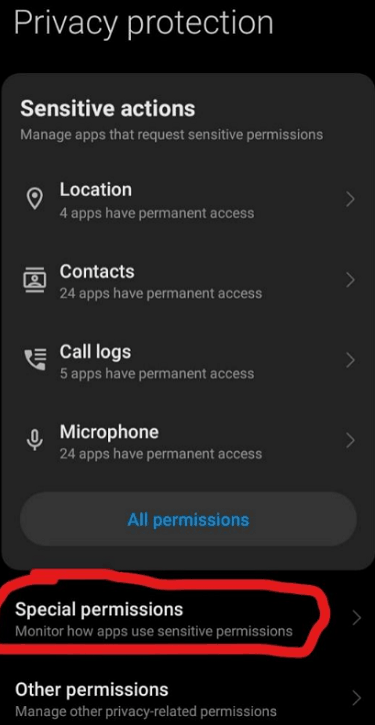 special permissions