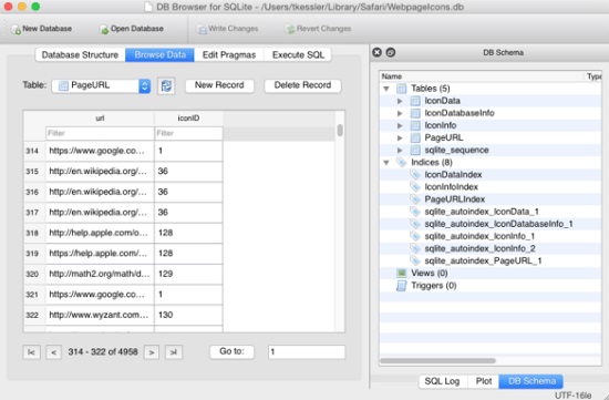 how to track private browsing with SQLite