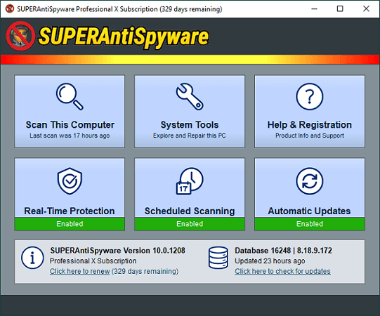 superantispyware functions