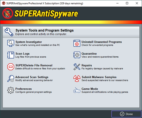 superantispyware interface