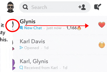 Swipe right on the conversation you want to view slowly on Snapchat.