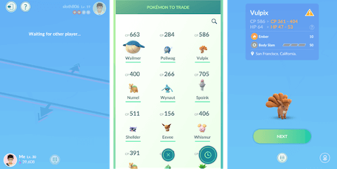 trade in pokemon go