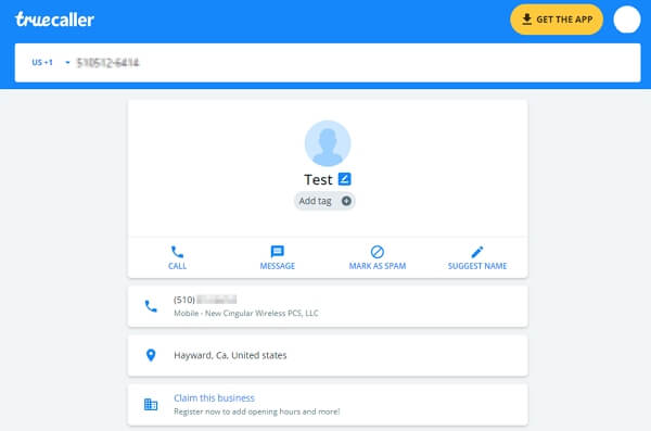 track a cell phone location online by phone number using truecaller