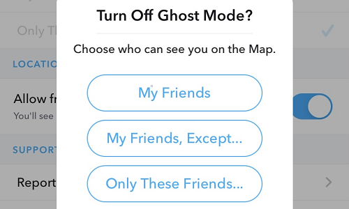 turn off ghost mode
