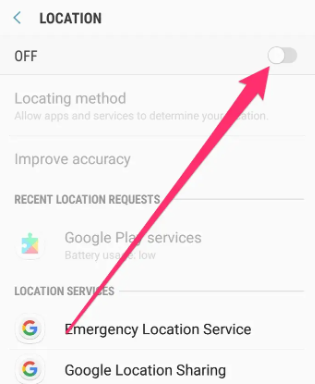 turn off location service on android