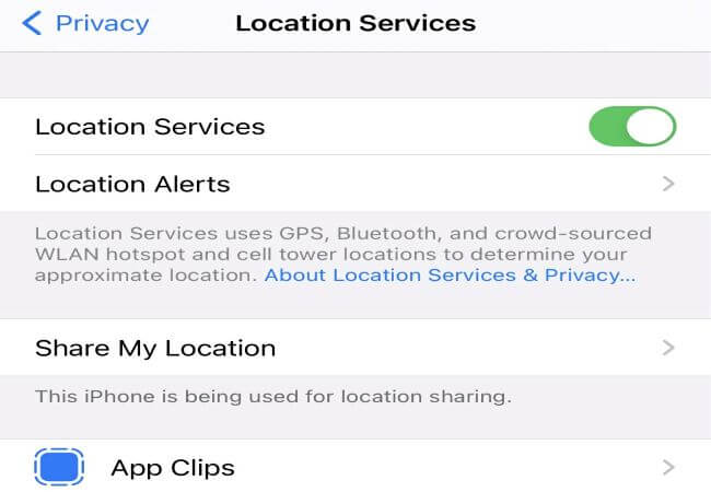  turn off location service