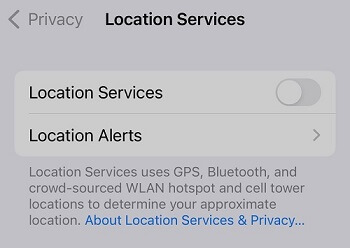 turn off location services choice