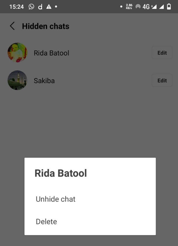 unhide line chats on android 2