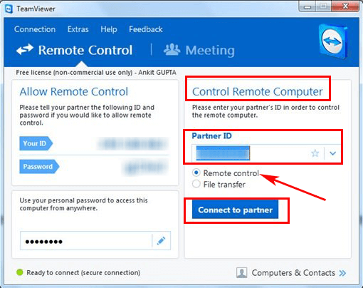use teamviewer to access other computer