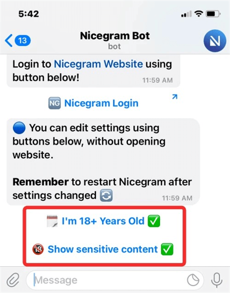 using nicegram bot