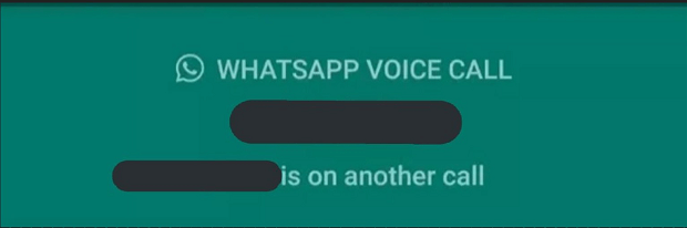 WhatsApp sugiere que la persona está en una llamada