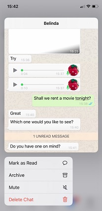 read whatsapp message preview with iphone 3d touch